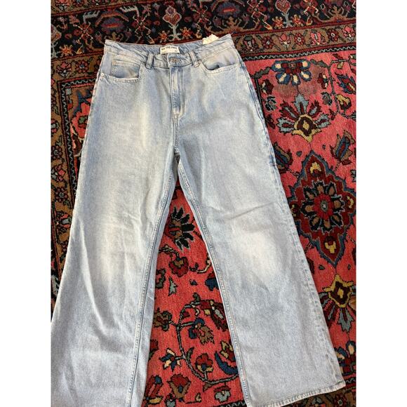 Free People Tinsley Baggy High Rise Jeans Wide Leg Straight Leg 30 Cotton Cargo - Picture 2 of 12